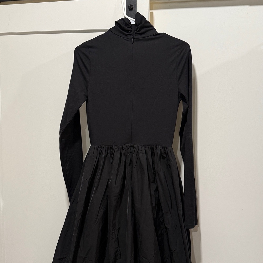 New with tags BANANA REPUBLIC  BLACK TAFFETA COMBO TURTLENECK MAXI DRESS - Picture 8 of 9